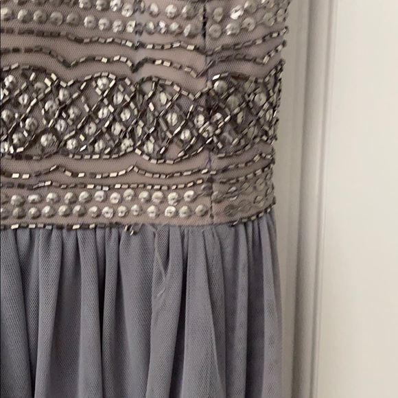 Adrianna Papell Blue gray beaded dress - Picture 5 of 6